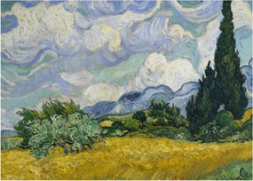 Obraz - Vincent van Gogh, Wheat Field with Cypresses, reprodukcia (70x50 cm)