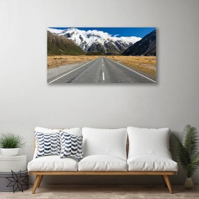 Obraz na plátne Cesta hory sneh krajina 140x70 cm
