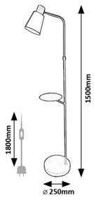 Rabalux 74229 - Stojacia lampa AZIM 1xE27/40W/230V čierna