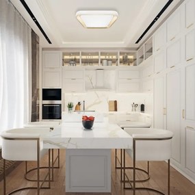 LED Stmievateľné stropné svietidlo QUADRO LED/66W/230V 3000-6000K biela/zlatá + DO