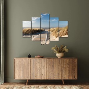 Obraz - Piesočná pláž na ostrove Langeoog, Nemecko (150x105 cm)
