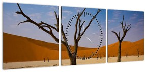 Obraz - Údolie smrti (s hodinami) (90x30 cm)