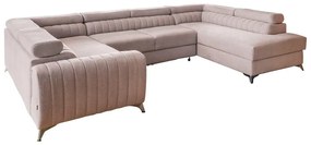 Ružová rozkladacia/s úložným priestorom rohová pohovka (pravý roh/do tvaru "U") Louis – ELTAP