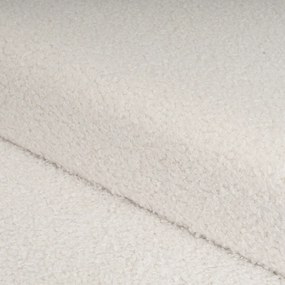 Biely taburet z textílie buklé Ecru – Casa Selección