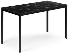 Jedálenský kuchynský stôl pre 4-5 osôb počítačový stôl 120x60 cm čierny mramor ModernHome
