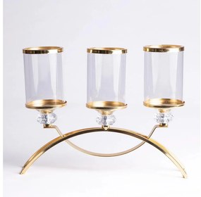 Svietnik GLAMOUR zlatý/priehľadný