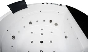 BPS-koupelny Hydromasážna vaňa HYD-DE916-155 155x155 s ohrevom vody, hnedý panel