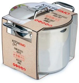 Kitchisimo Nehrdzavejúci hrniec s pokrievkou Chef, 4,7 l, 20 cm