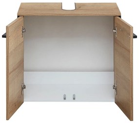 Závesná skrinka pod umývadlo v dekore duba v prírodnej farbe 53x60 cm Quickset 395 – Pelipal
