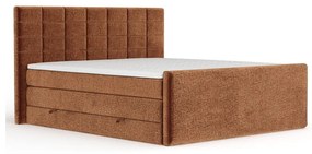 Oranžová boxspring posteľ s úložným priestorom 200x200 cm Ava – Maison de Rêve