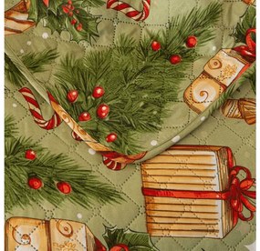 Prehoz na posteľ CHRISTMAS PRESENTS zelený Rozmer: 220 x 240 cm