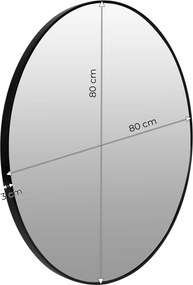 Okrúhle nástenné zrkadlo KOKO 80 cm čierne