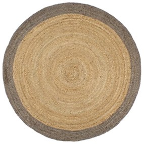 Ručne vyrobený jutový koberec so sivými okrajmi 240 cm