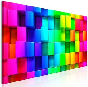 Obraz - Colourful Cubes (1 Part) Narrow Veľkosť: 120x40, Verzia: Na talianskom plátne