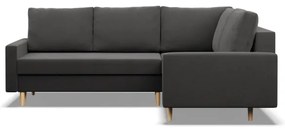 Rohová rozkladacia sedačka BLANK Comfort pravá, sivá