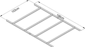 Základňa BBSH‑ZD67 pre záhradný domček BestBerg ZD‑67 / 122 × 196 cm / oceľ / strieborná