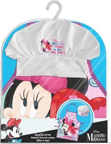 Dievčenská zástera s kuchárskou čiapkou Minnie Mouse s bonboniérou