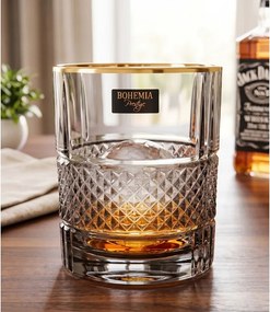 BOHEMIA PRESTIGE ELEGANTE GOLD POHÁR NA WHISKY 340ML SADA 6KS