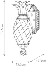 Hinkley HK-PLANTATION-S-BU - Vonk. svietidlo PLANTATION 1xE27/40W/230V IP44 bronz