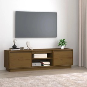 TV stolík medovo-hnedý 140x35x40 cm masívna borovica 814317