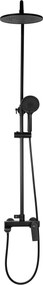 Rea Avalon, sprchová súprava s dažďovou hlavovou a ručnou hlavicou, čierna matná, REA-P8811
