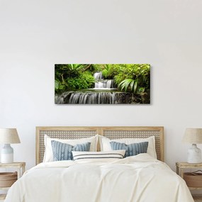 Obraz - Vodopád v dažďovom lese (120x50 cm)