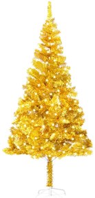 Umelý vianočný stromček s LED a podstavcom zlatý 240 cm PET 3077435