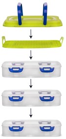 Úložný box na koláče a zákusky, PIKNIK, 3 poschodia, s úchytmi, mix farieb