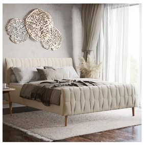 Čalúnená posteľ bez matraca FLORA 180x200 cm béžová