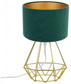 Moderná stolová lampa z velúru na drôtenom podstavci