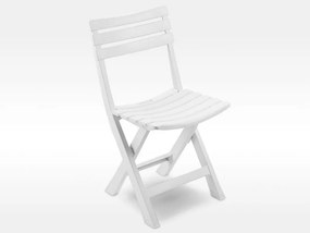Záhradné skladacie stolička FOLDI 4 ks — biela, plast