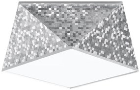 Stropné svietidlo Hexa, 1x sivé plastové tienidlo, (biely plast), (25 cm)