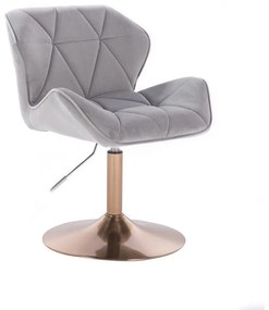 LuxuryForm DESIGN Stolička MILANO VELUR na zlatom tanieri - svetlosivá