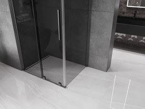 Mexen Velar L, sprchový kút s posuvnými dverami 120 x 90 cm, 8mm šedé sklo, grafit brúsený, 871-120-090-43-66