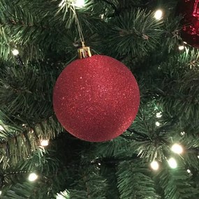 DECOLED Sada vianočných ozdôb červené plastové gule 8 cm, balenie 20 ks