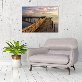 Sklenený obraz - Na brehu jazera Obersee (70x50 cm)