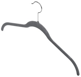 Sada 4 sivých vešiakov Domopak Velvet Hangers