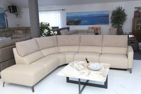 žiadna značka Moderný rohový gauč ALESSIA - prírodná koža + Relax