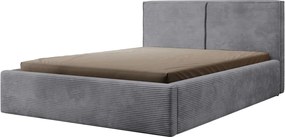 Posteľ Inez 180x200 cm, stredne šedá štruktúrovaná látka