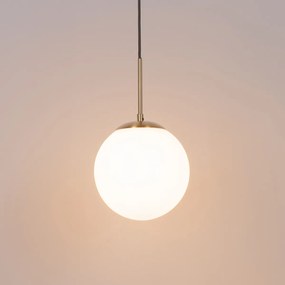 Závesná lampa Art Deco zlatá s opálovým sklom vrátane čierneho adaptéra na koľajnicu 1-fázová - Iconic Flore