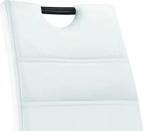 Jedálenská stolička Queens, biela ekokoža