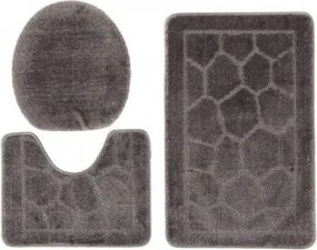 Sada kúpeľňových koberčekov MONO 1147 tmavosivý 6203 3PC BRUK