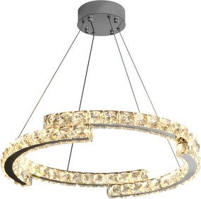 Toolight Toolight, LED krištáľové závesné svietidlo APP1556-CP, chrómová, OSW-05178