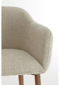 Béžové čalúnené jedálenské kreslá v súprave s podrúčkami 2 ks Blaine – Light &amp; Living