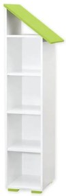 Regál Bb03 4p pravý bielo-zelený