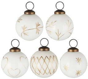 Ib Laursen Vianočná ozdoba White Gold Engraving Typ D