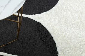 Moderný koberec MODE 8598 geometrická krémová / čierna Veľkosť: 180x270 cm