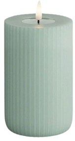 DeluxeHomeart LED sviečka Solid Stripe Salvie Green 12,5 cm