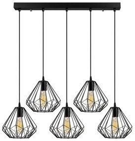 Čierne závesné svietidlo s kovovým tienidlom Diamond – Opviq lights