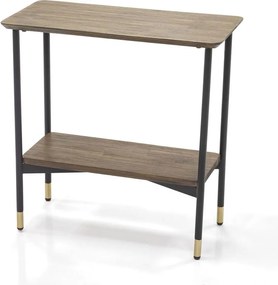 Odkladací stolík Maze 60 cm z masívu hnedý/čierny